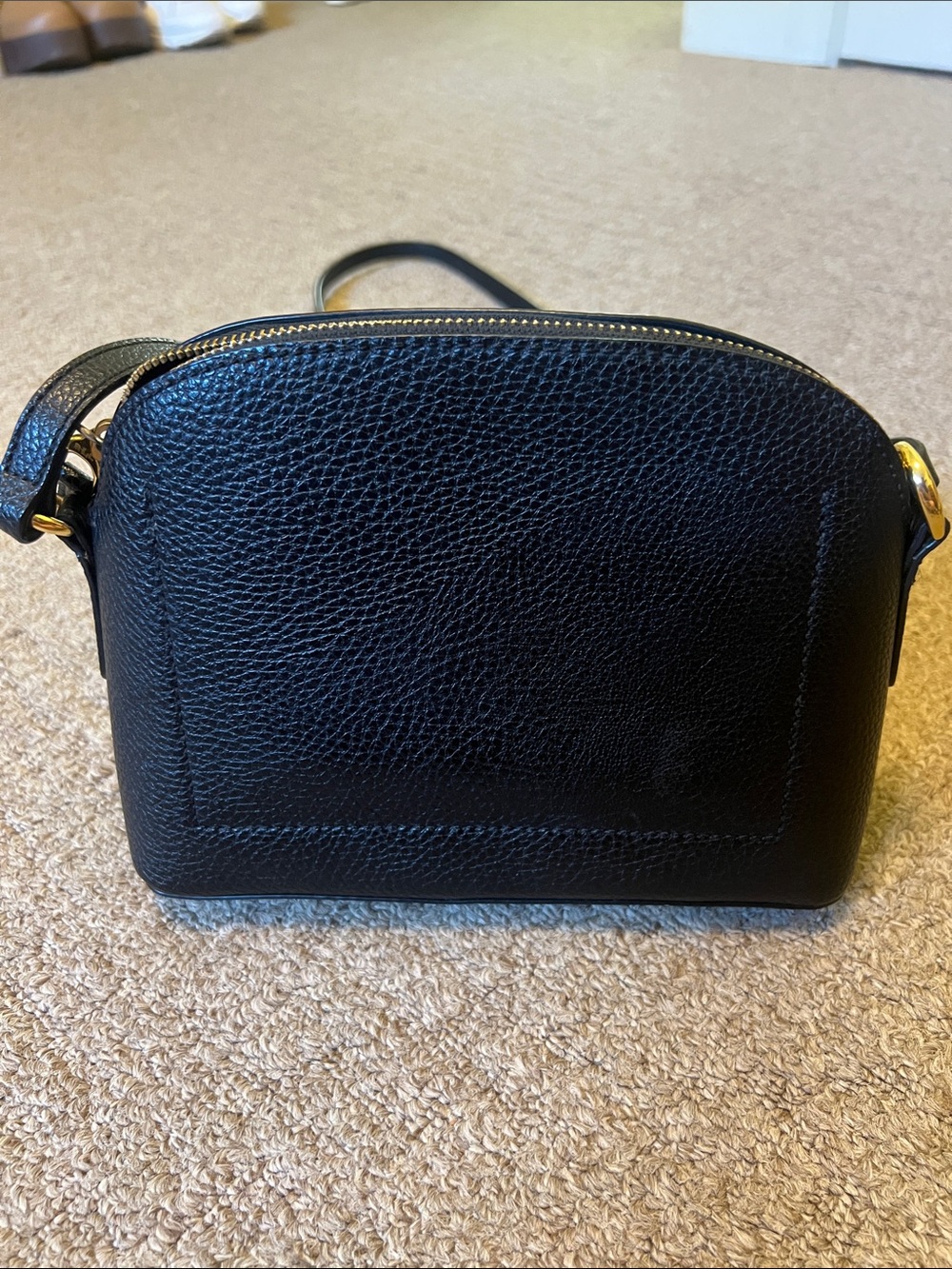 Lauren Ralph Lauren Black Pebbled Leather Crossbody Bag - Picture 3 of 6